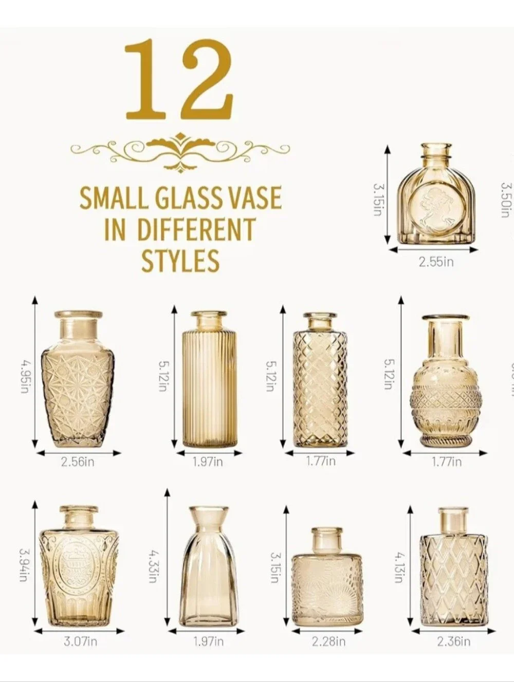 Amber Glass Decorative Vases Set - Home Accents